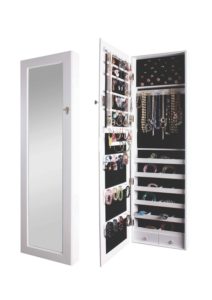 BTExpert Premium Wooden Wall Mount Jewelry Armoire Cabinet