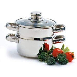 Norpro 1 Quart Stainless Steel 3 Piece Mini Steamer Cooker Set